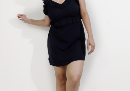 Black V- Shoulder Dress Black V- Shoulder Dress